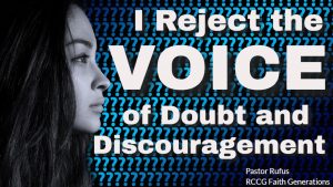 Prayer to reject the voice of doubt and discouragement